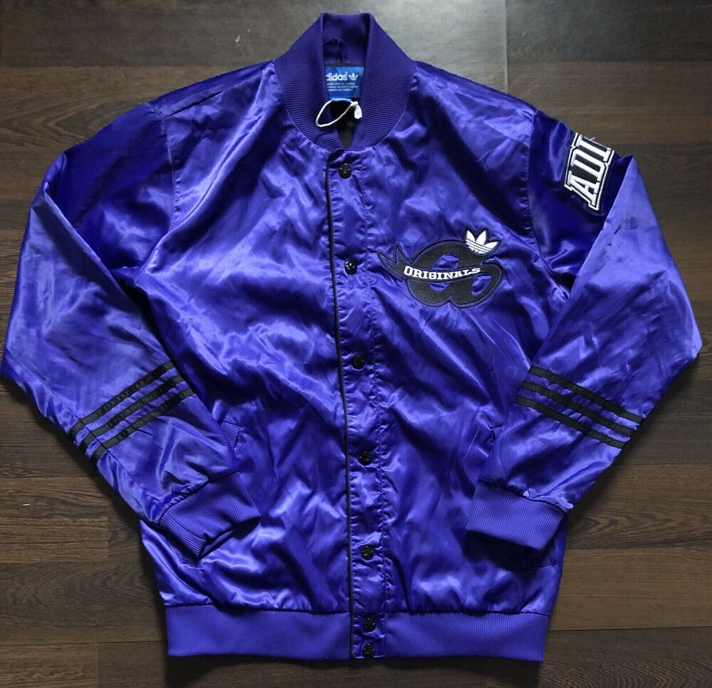 Adidas SATIN VARSITY JACKET superstar Letterman sweat shirt Bomber Mens sz M
